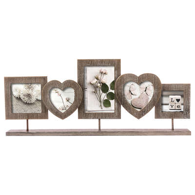 Wooden 5pcs Photframe Heart 54.7cm Gift