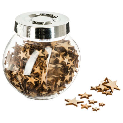 Wood Star/snowflake Deco Jar Gift