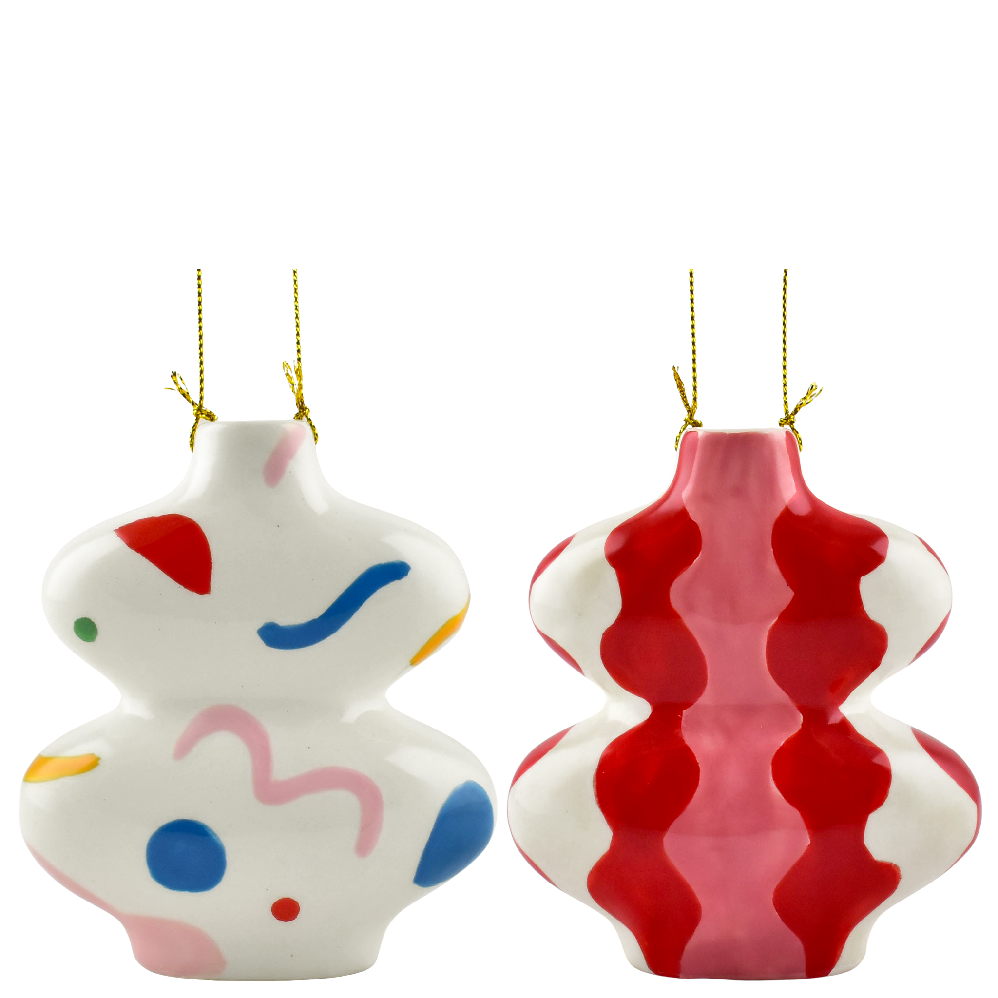 Julia Vase Christmas Ornaments - 2 Assorted Gift