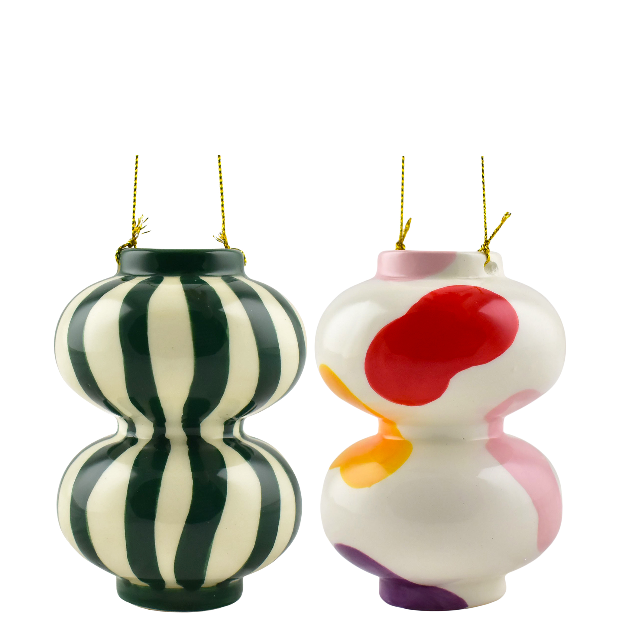 Augusto Vase Christmas Ornaments - 2 Assorted Gift
