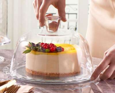 Glass Cake Plate/dome Lara D26 Gift