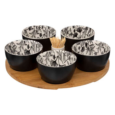 Appetizer Set White Floral 7pc Gift