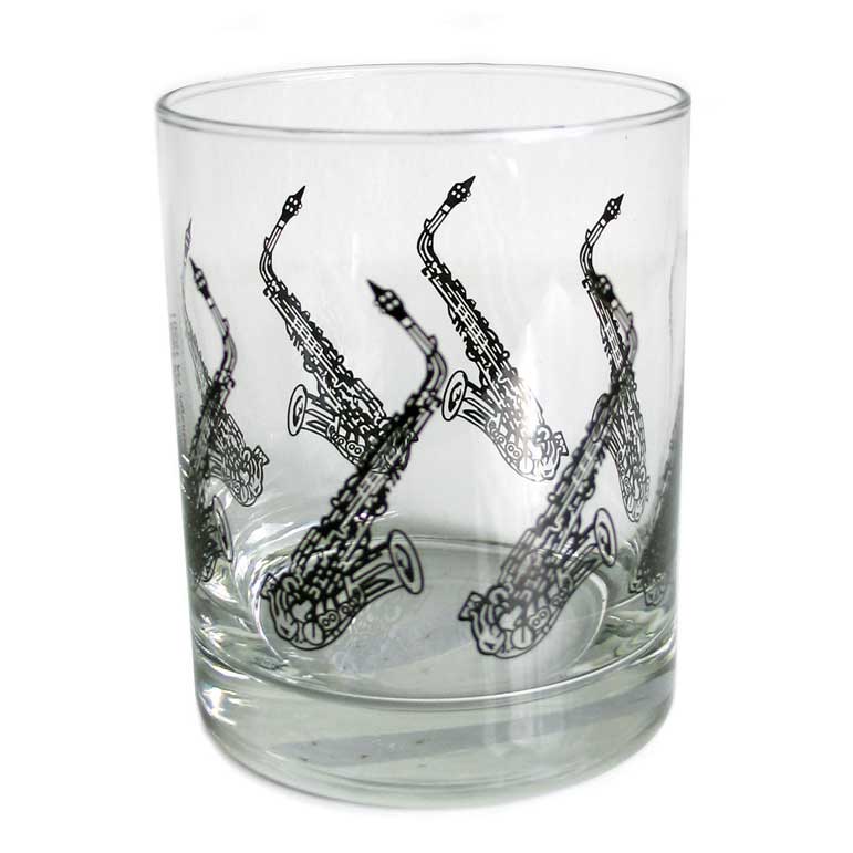 Clear Glass Tumbler Saxophone Design Gift