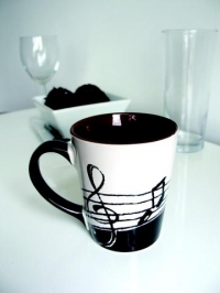 Latte Mug 12oz Music Notes Design Gift