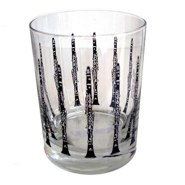 Clear Glass Tumbler Clarinet Design Gift