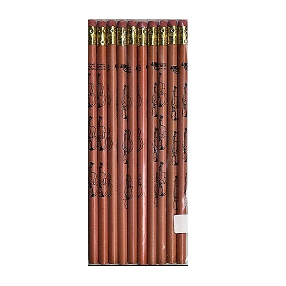 Pencils Violin (natural Wood) Pack Of 10 Gift