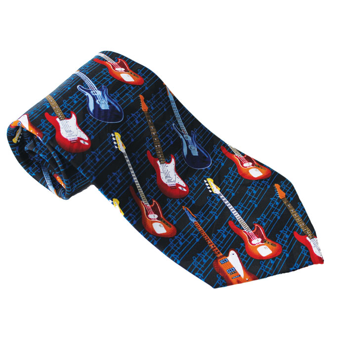 Tie Electric Guitars On Staves Polyester Gift