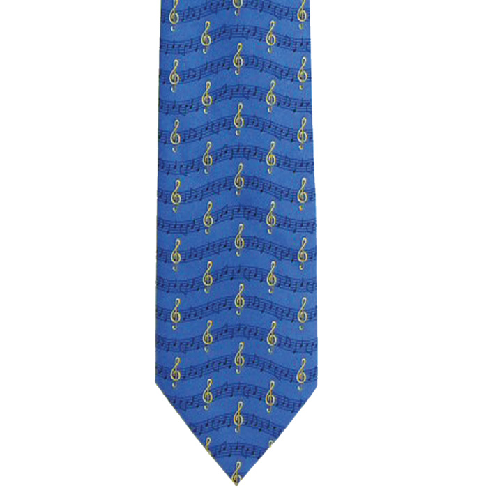 Tie Treble Clef On Blue Polyester Gift