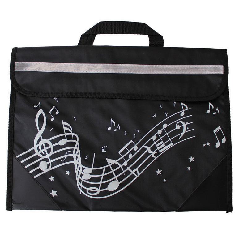 School Bag Wavy Stave Design Black Gift