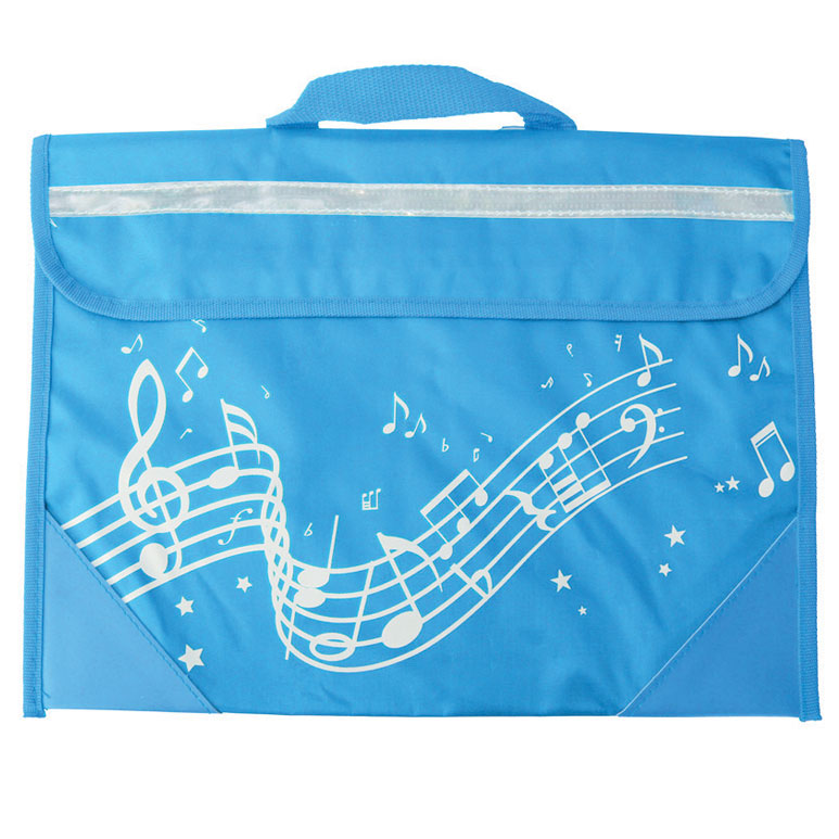 School Bag Wavy Stave Design Light Blue Gift