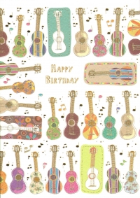 Greetings Card Birthday Guitars Bontempi Gift