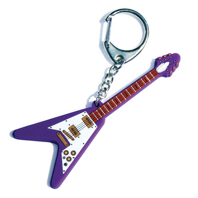 Pvc Key Ring Electric V Guitar Gift