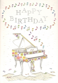 Greetings Card Birthday Piano Mac Classic Gift