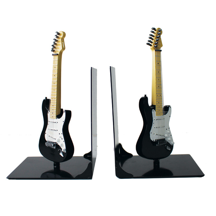 Guitar Bookends Iconic Black Gift