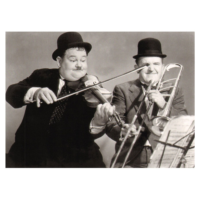 Greetings Card Laurel & Hardy Playing The Fool Gift