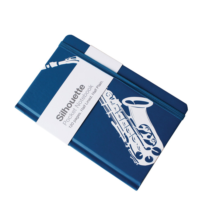 A6 Pocket Notebook Saxophone Blue Gift