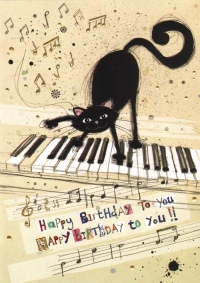 Bug Art Greetings Card Cat Keyboard Gift