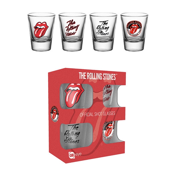 Rolling Stones Shot Glasses Set Of 4 Gift