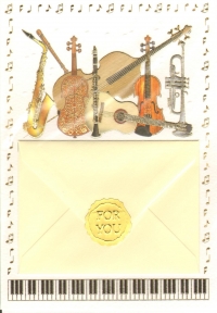 Greetings Card Gift Card Musical Insts Wish & Give Gift