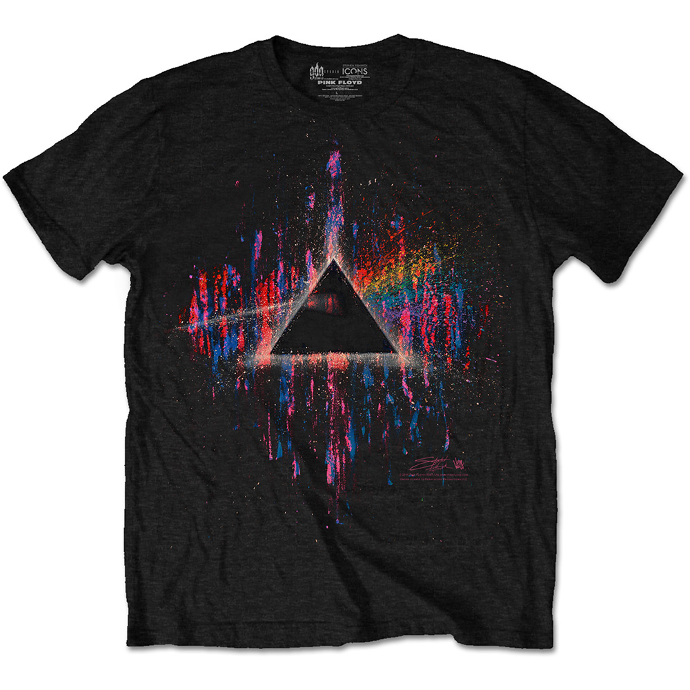 Pink Floyd T Shirt Dark Side Pink Splatter Mens L Gift