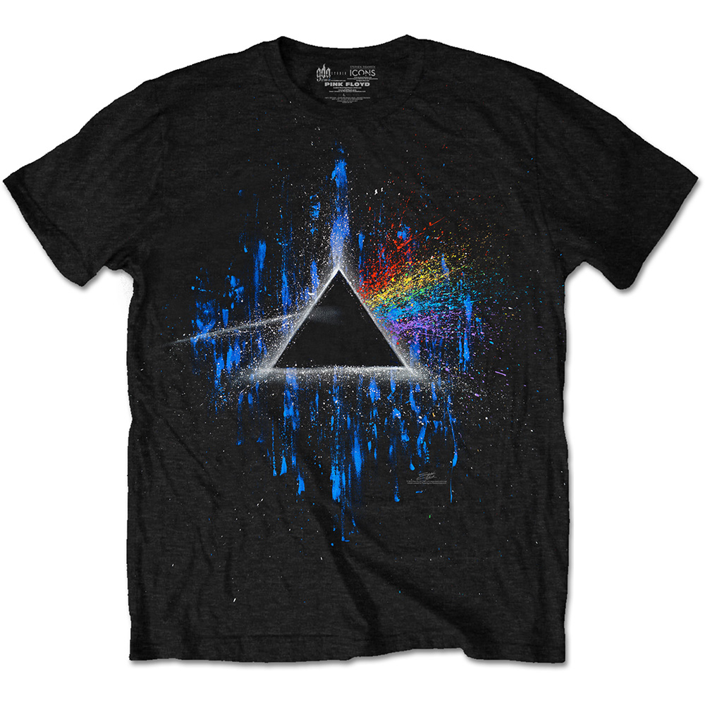 Pink Floyd T Shirt Dark Side Blue Splatter Mens L Gift