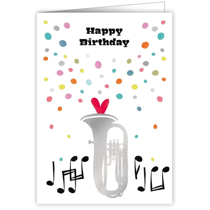 Greetings Card Happy Birthday Brass Notes Gift
