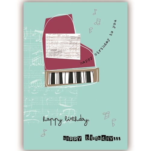 Greetings Card Piano Au Contraire Gift