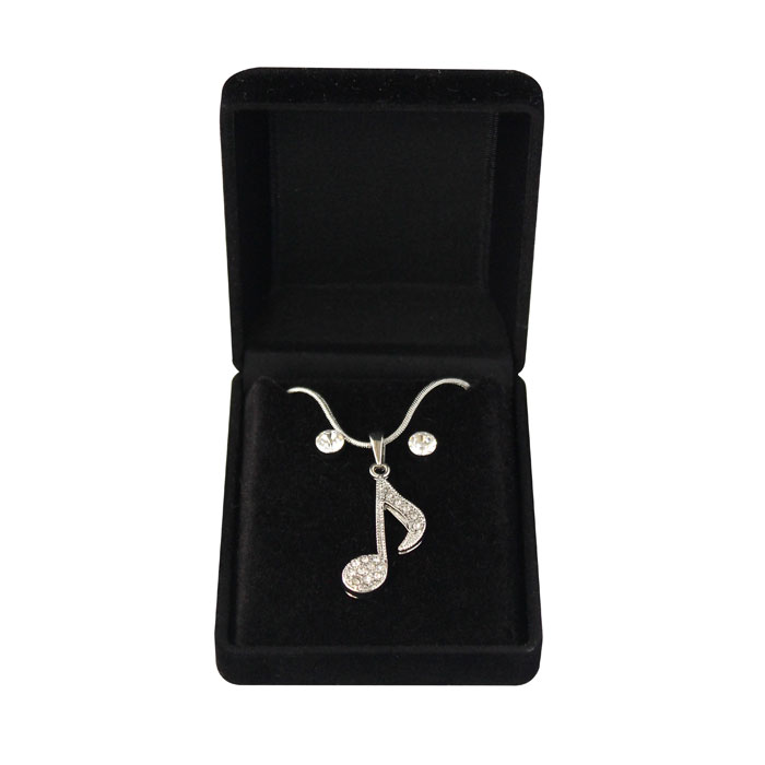 Necklace & Earrings Musical Note Quaver Gift