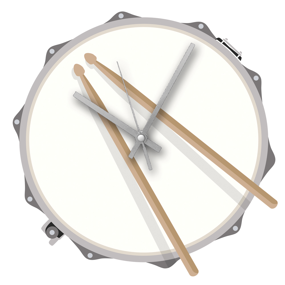 Rock Club Clock Drum Gift
