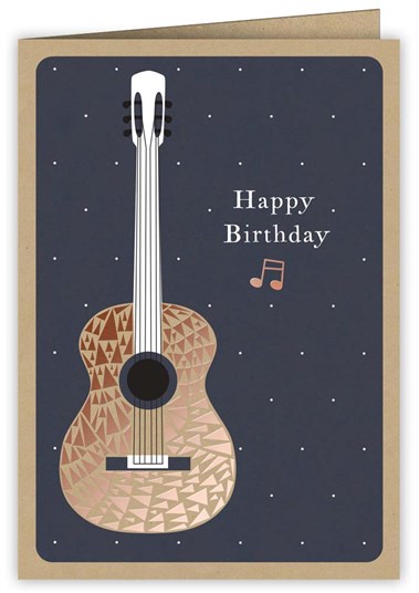 Greetings Card Copper Guitar Gift