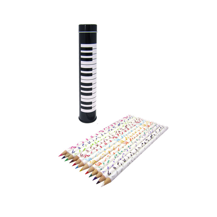 Coloured Pencils 12 In Tin Keyboard Gift