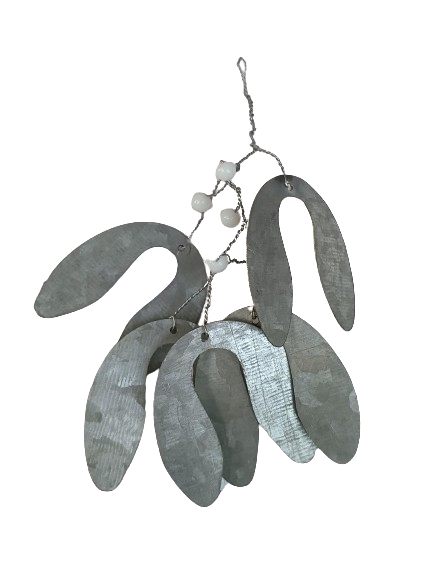 Galvenised Hanging Mistletoe Sprig Gift