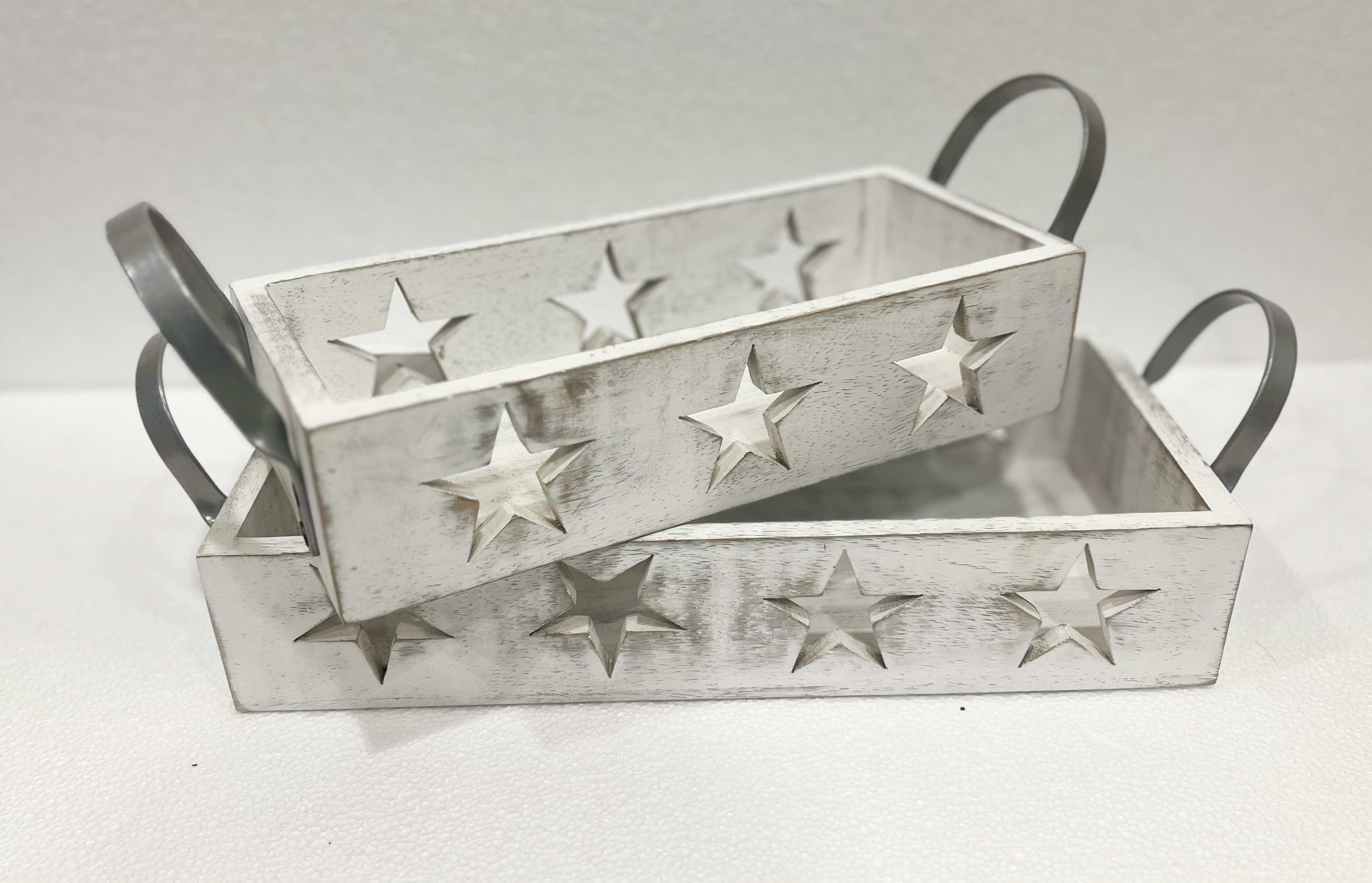 Star Caddy Set Of Two With Silver Handles Gift