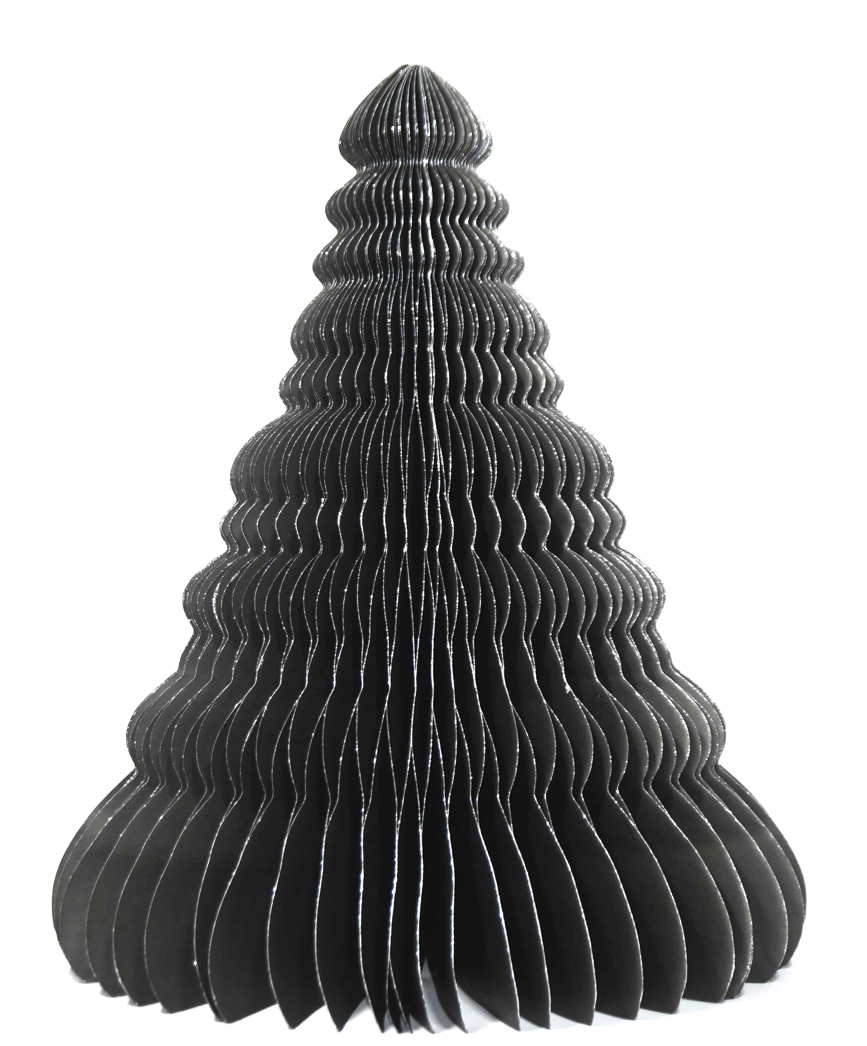 Paper Honeycomb Tree Glitter Black 20cm Gift