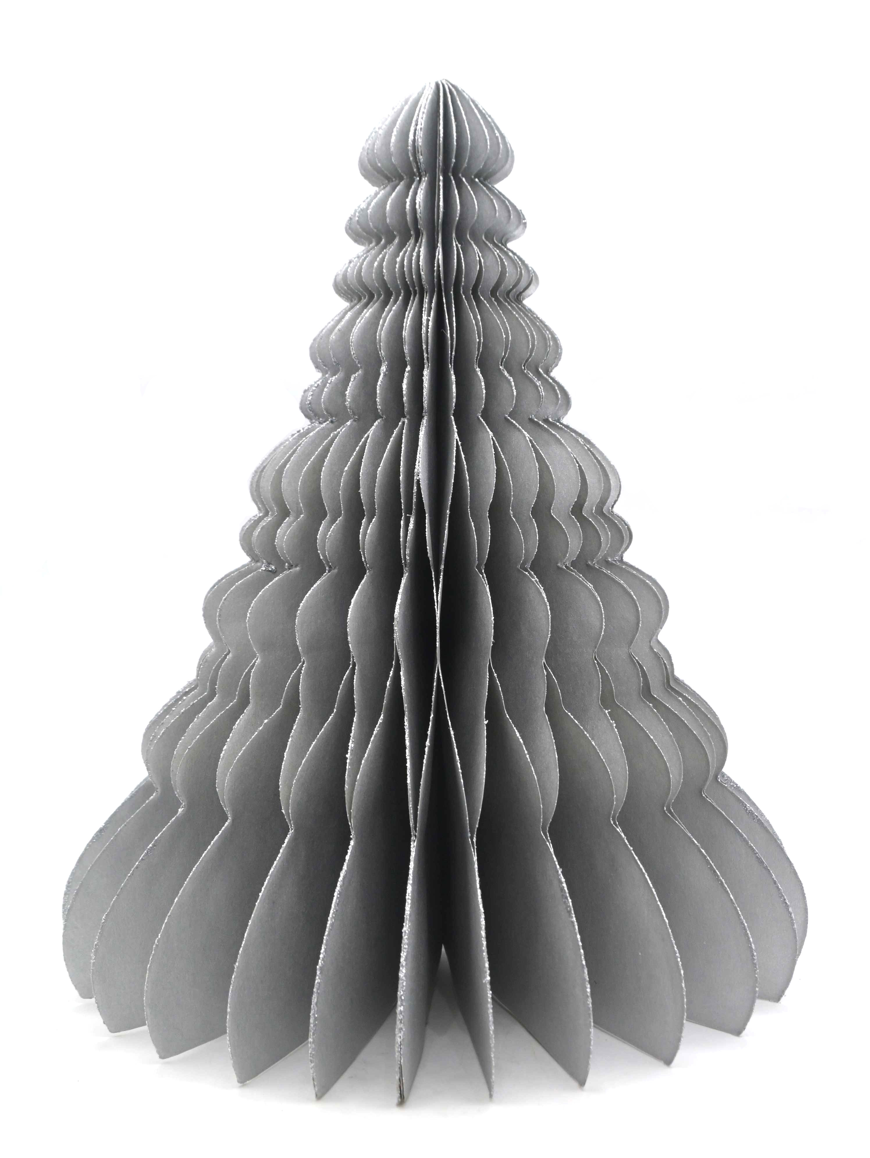 Paper Honeycomb Tree Glitter Silver 20cm Gift