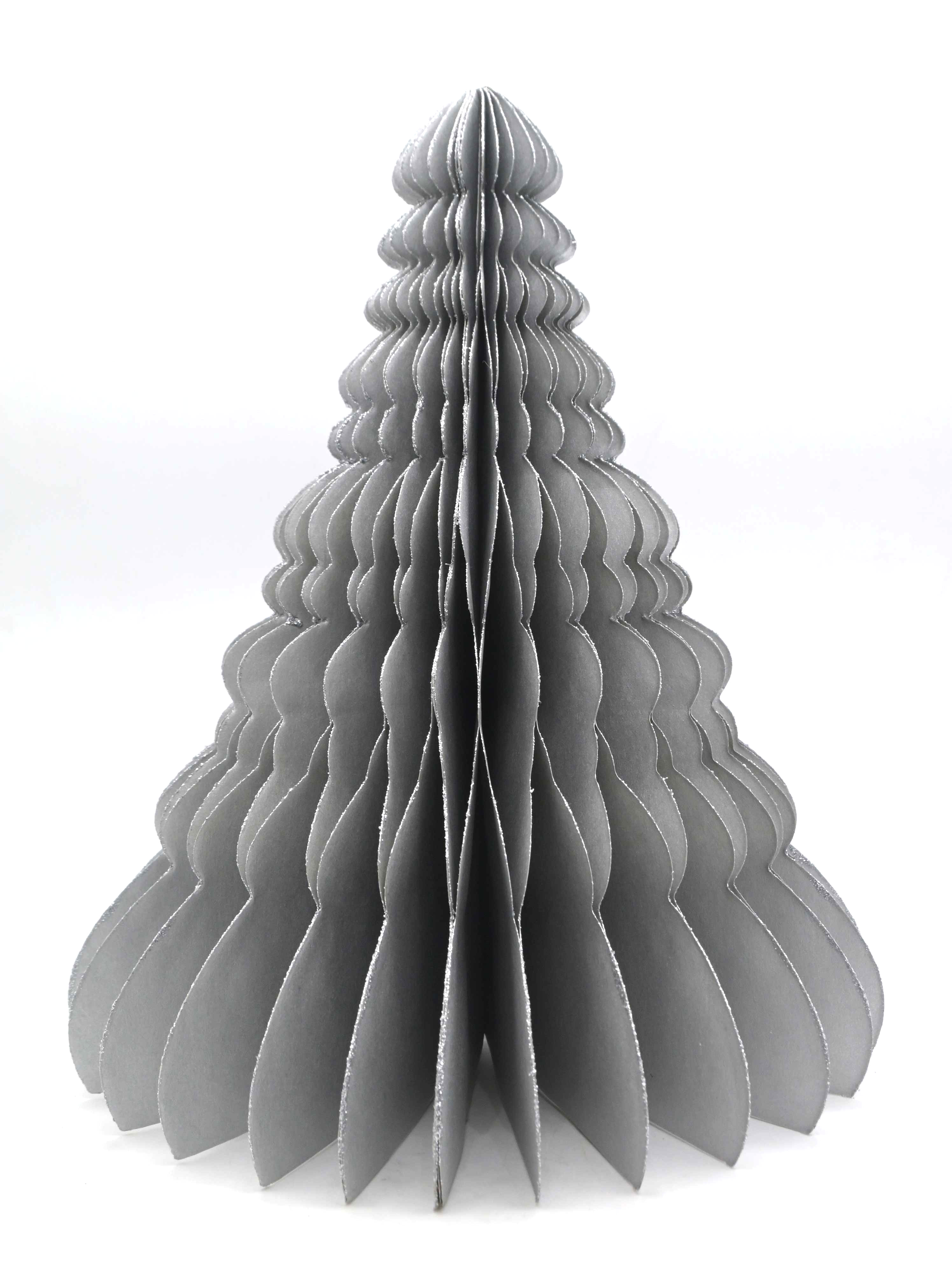 Paper Honeycomb Tree Glitter Silver 50cm Gift