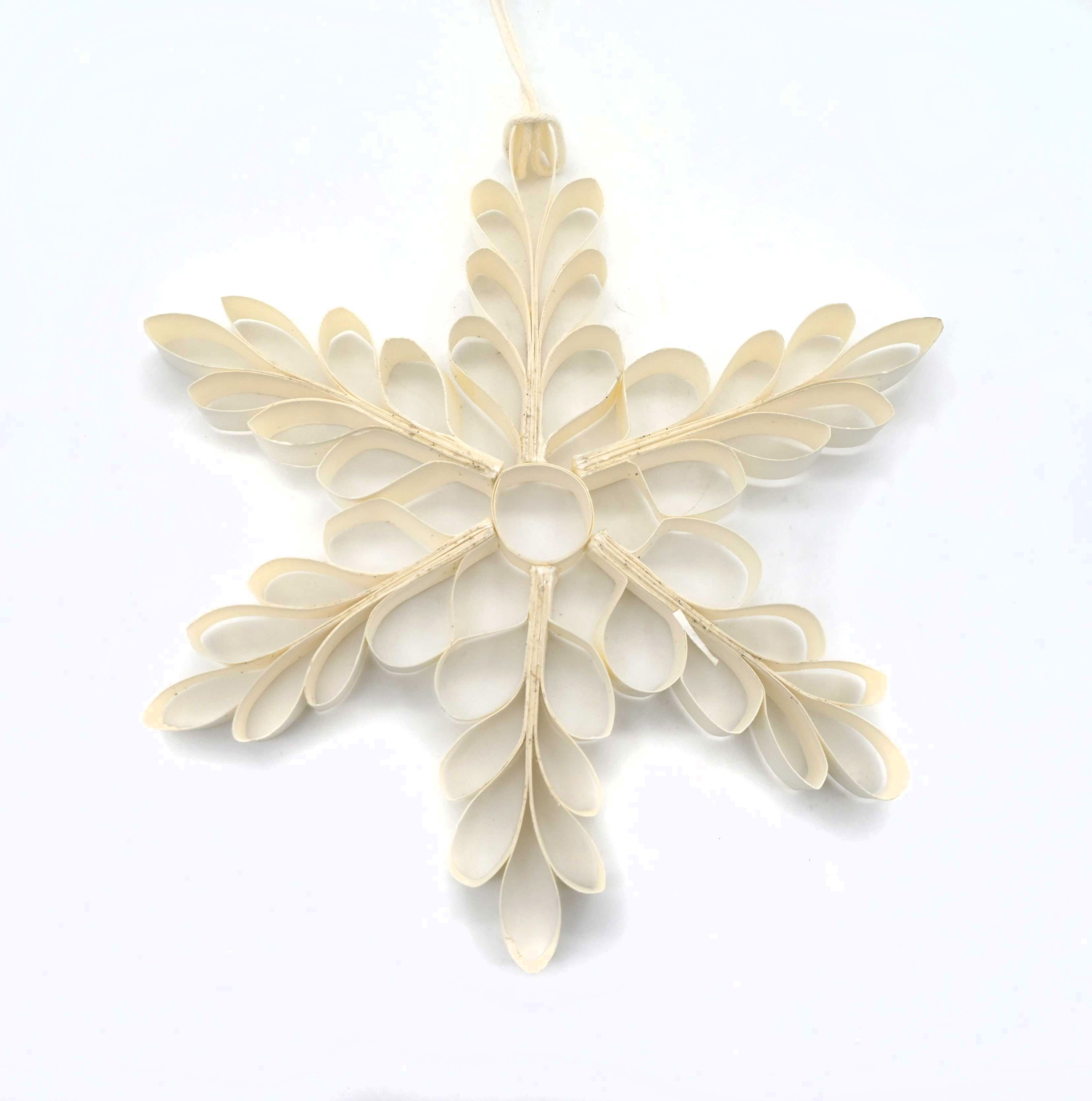 Paper Snowflake White Silver Glitter 15cm Gift