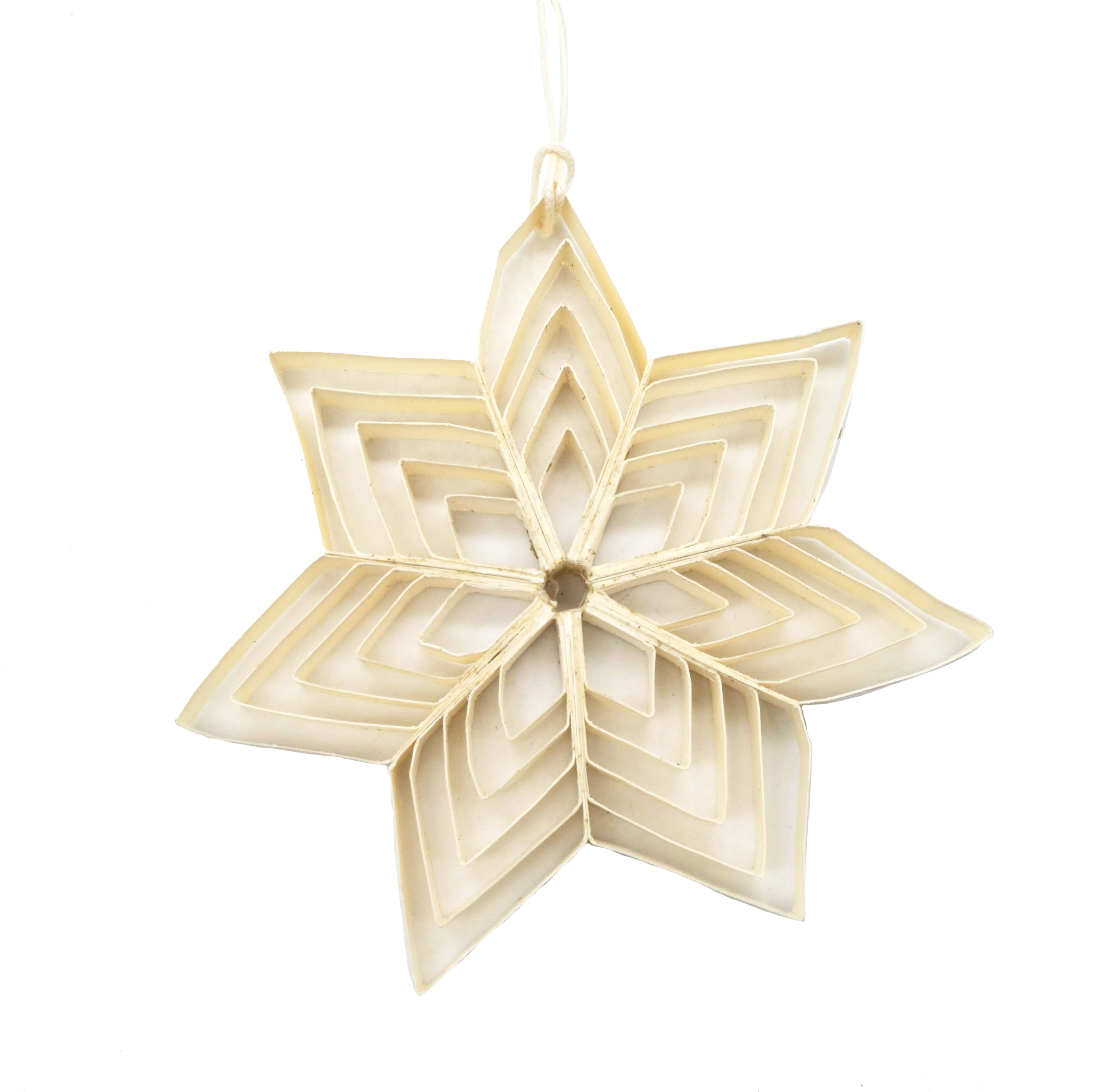 Paper Kraft Snowflake Star White 15cm Gift