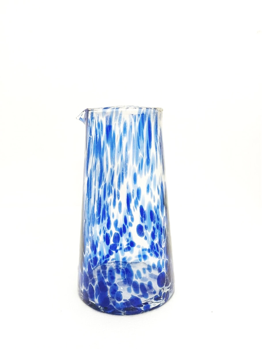 Speckled Recycled Glass Carafe Blue 19cm Gift