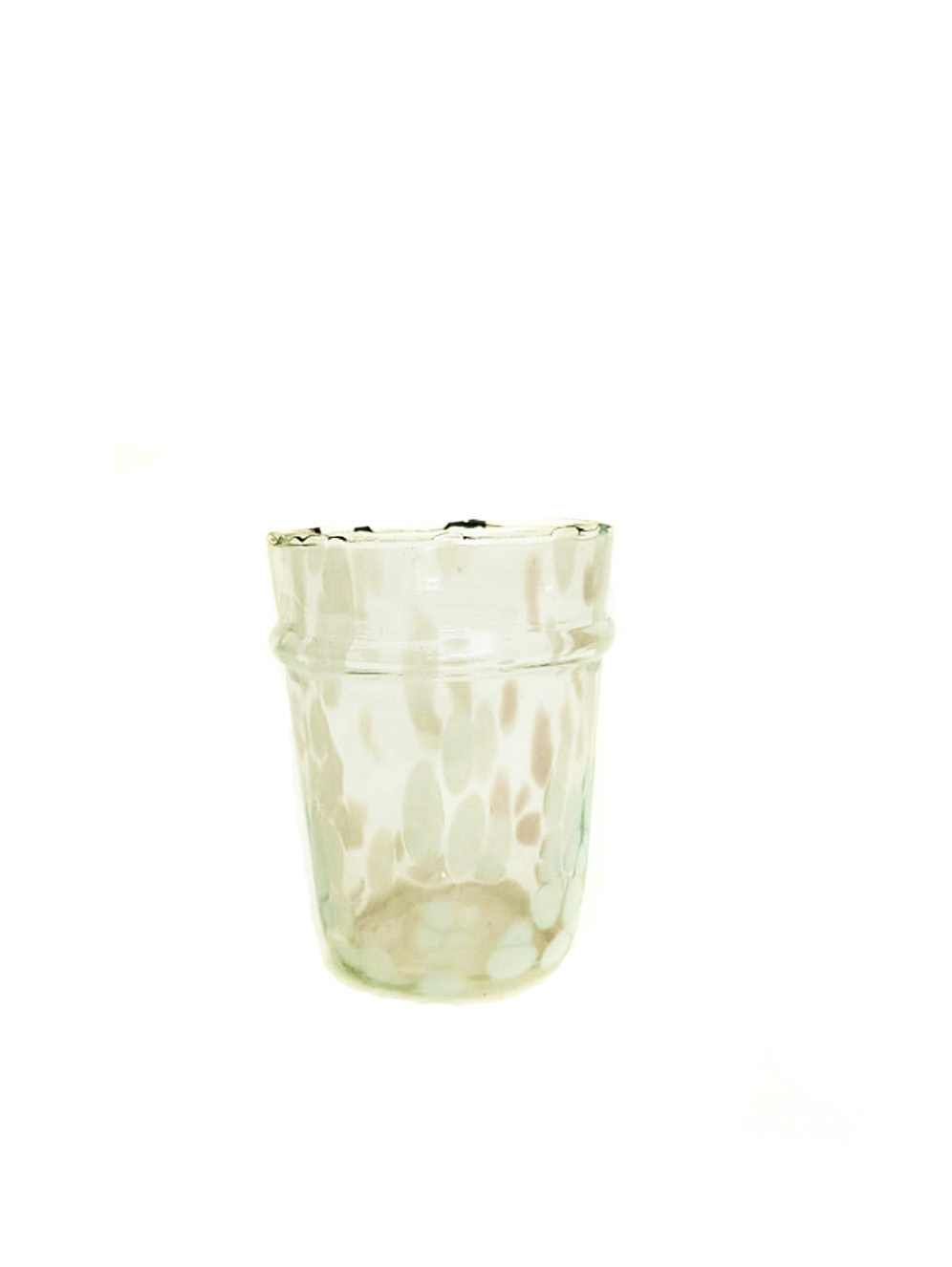Speckled Recycled Glass Tumbler White 10cm Gift