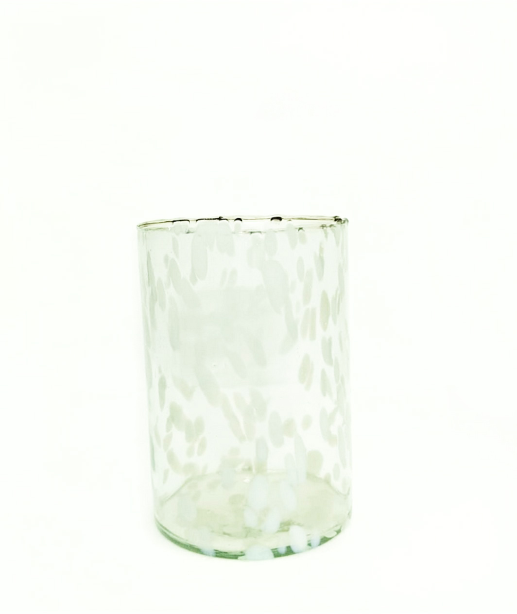 Speckled Recycled Glass Vase White 20cm Gift