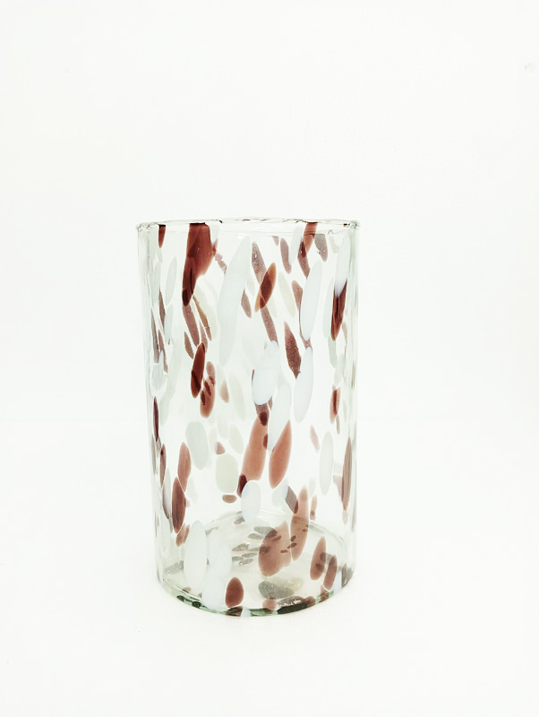 Speckled Recycled Glass Vase Brown 20cm Gift