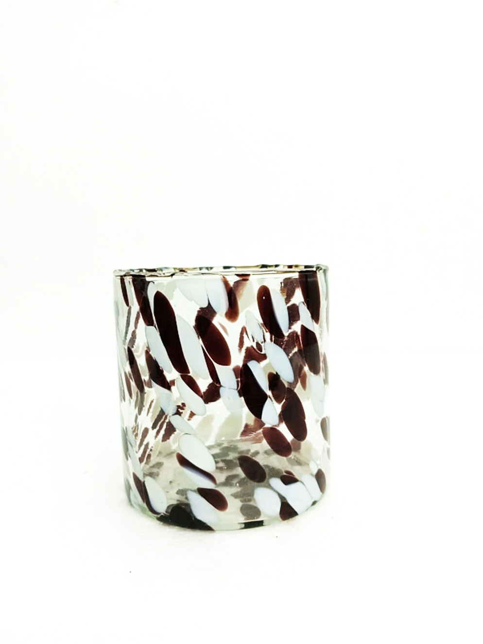 Speckled Recycled Glass Tealight Brown 11cm Gift
