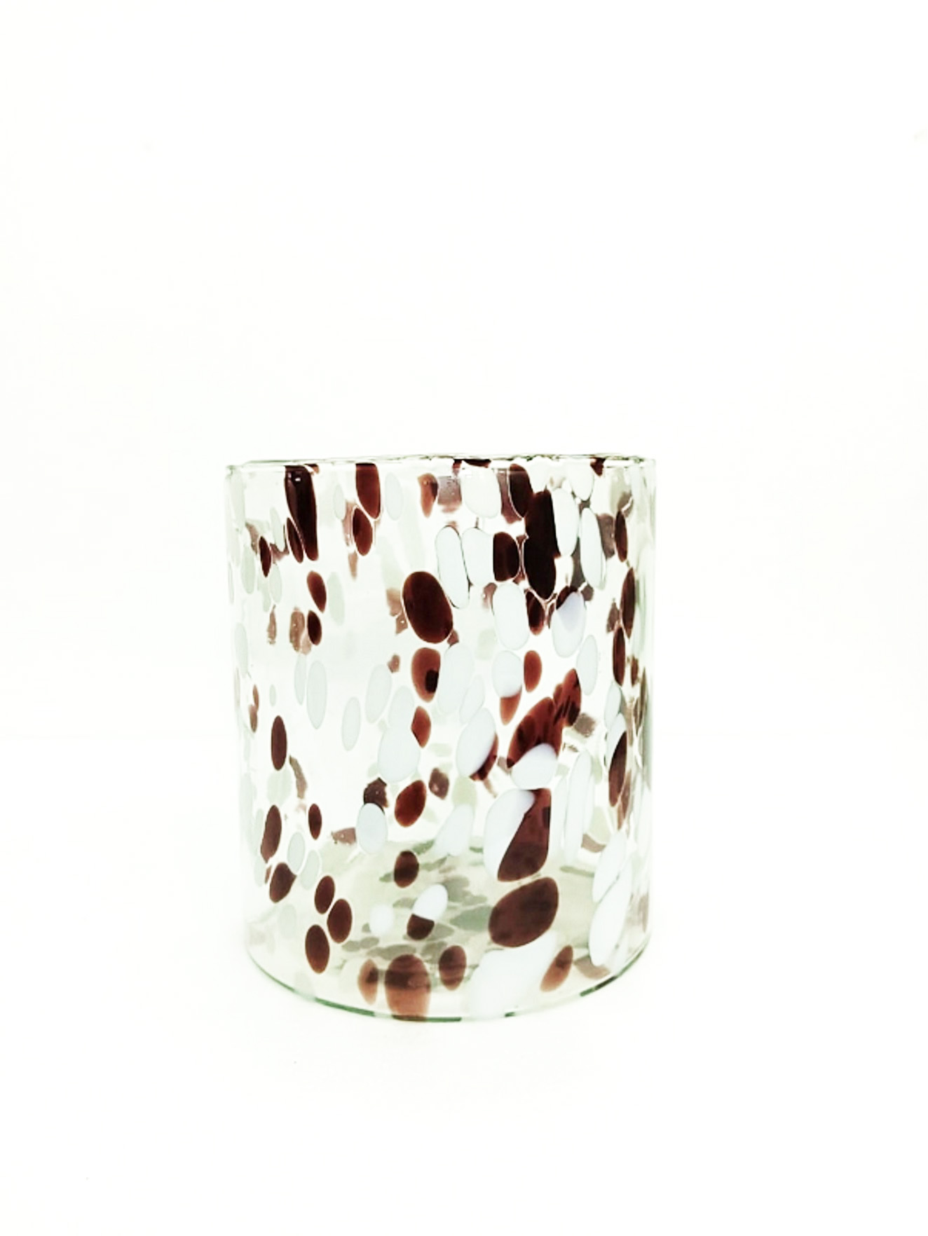 Speckled Recycled Glass Candle Holder Brown 16cm Gift