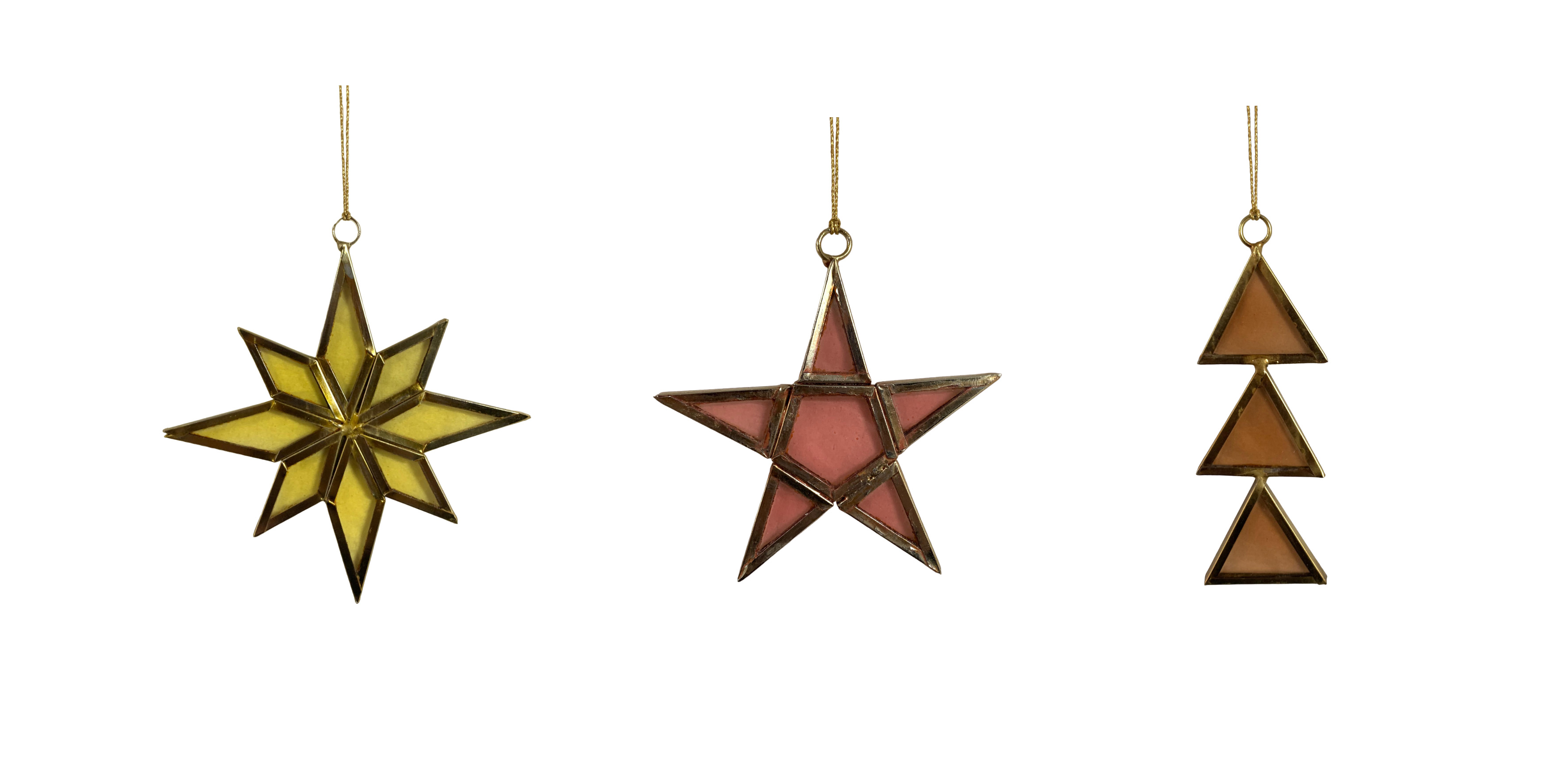 Glass Stars And Tree 3 Pack Hanging Gift