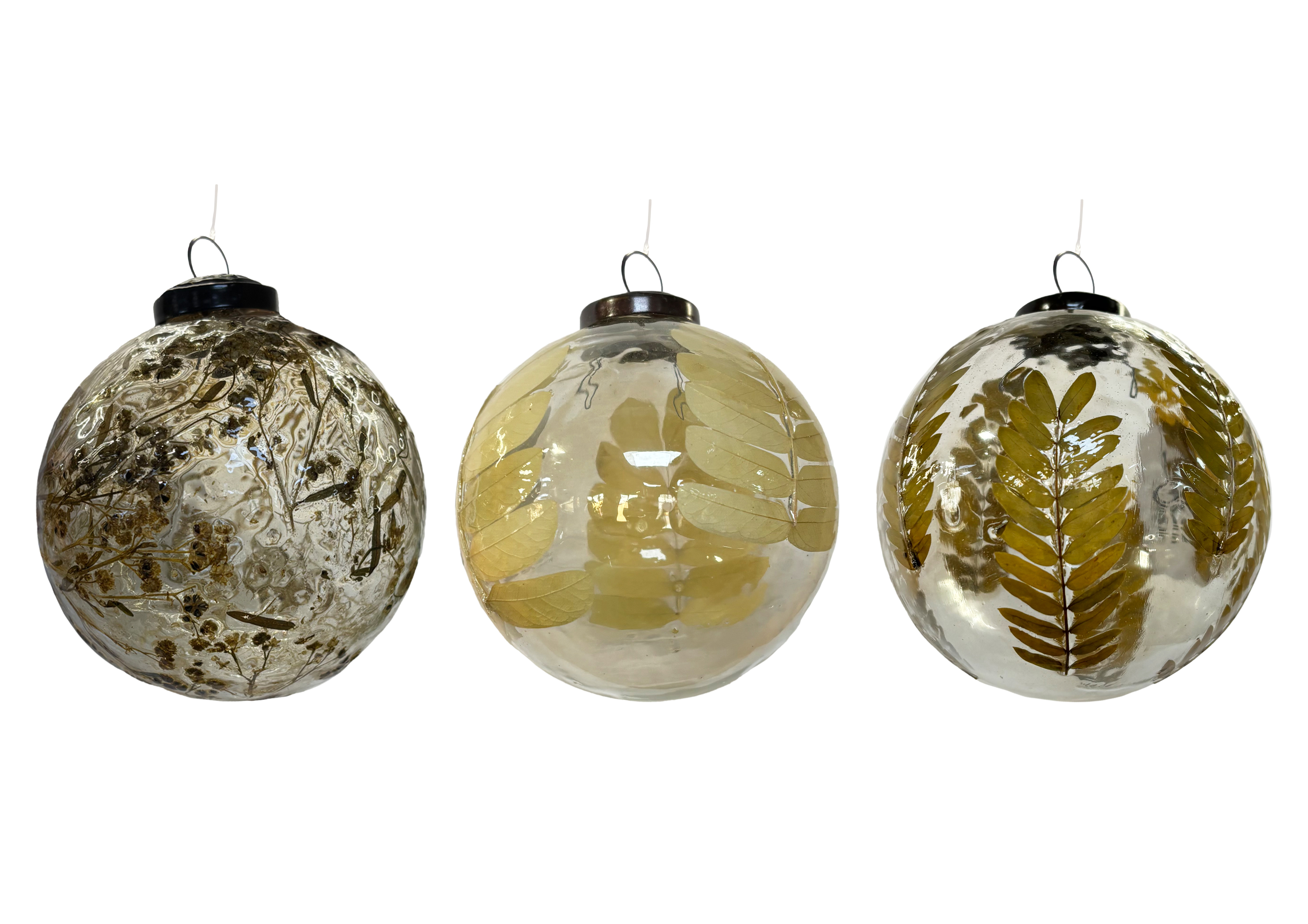 Leaf Mosaic Hanging Baubles 10cm Pack Of 3 Gift