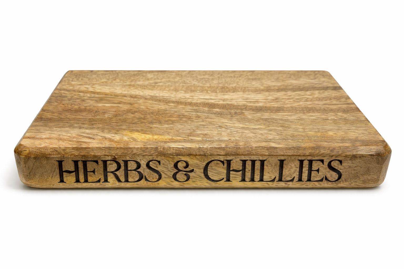Wooden Cheeseboard W/ Etched Herbs & Chliiles - Sml Gift