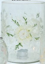 Leaf & Petal Mosaic Glass Vase 14x14x20 Gift
