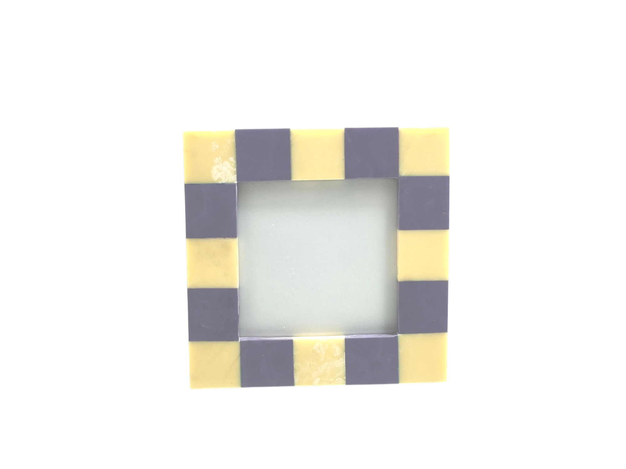 Liliac And Cream Chequered Photo Frame 3x3 Inches Gift