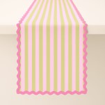 Striped Pink And Green Table Runner With Ric Rac Trim Gift